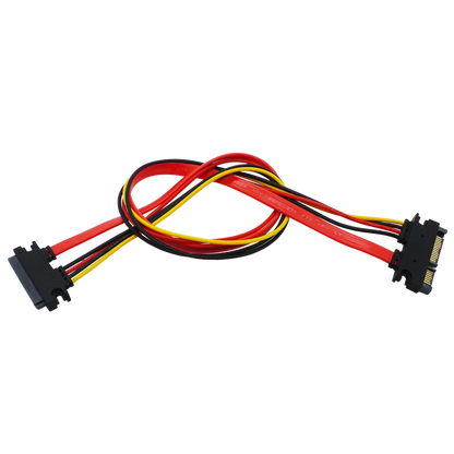 Red 0.3M 0.5M 7+15 22Pin SATA Extension Cable Male To Female 22 Pin Serial ATA Data Power Cord for 2.5 3.5 Inch HDD SSD