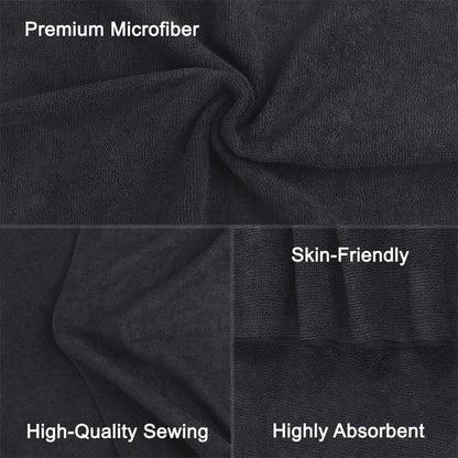 3PCS Microfiber BlackTowels set Thick soft absorbent for home hotel beauty salon Hair Stylist Resort Spa Towel