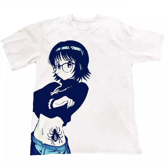 2025 Ropa Mujer Japanese T Shirts Women's Clothing Cute Print White Tees Casual Fashion Summer Camisetas Oversized Tshirts Tops