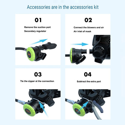 Full Face Diving Mask for Scuba Diving, 180° View Panoramic Dive Mask with Camera Mount