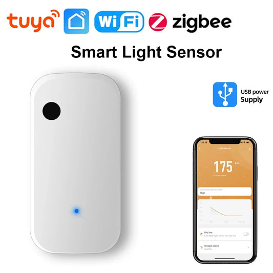 Tuya ZigBee WiFi Light Sensor Smart Home Illumination Sensor APP Linkage Control Brightness Detector Illumination Automation