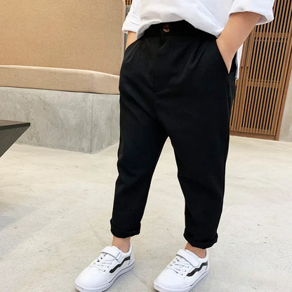 Children Clothing 2024 Spring New Children Casual Radish Pants Korean Version for Boys and Girls Baby Harlan Pants