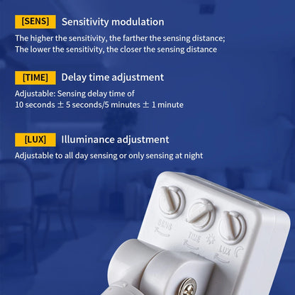 Motion Sensor 120° Replacement PIR Motion Detector for Home Adjustable Time & Detection Range for  Floodlight LED Blub Celling