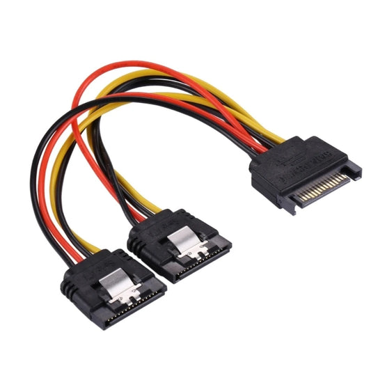 Sata Power Splitter Cable SSD HDD Hard Drive Power Cable Sata 15 Pin Male to 2 x Female Power Y-Splitter Extension Cable