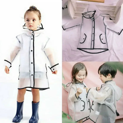 Cute Kids Children Raincoat  Outdoor  Waterproof Rain Poncho Children Impermeable Rain Coat Boy Girl Student Rainsuit Gift