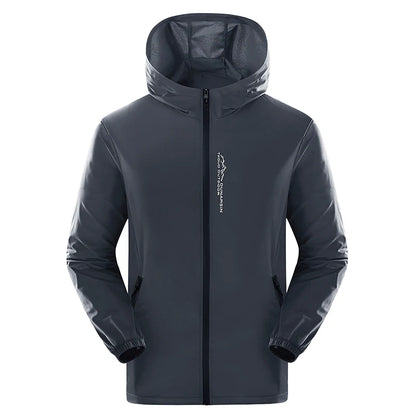 Summer Outdoor Reflective Coats Quick Dry Sun-Protective Thin Jacket Men Hiking Fishing Cycling Hooded Gym Sport Windbreaker